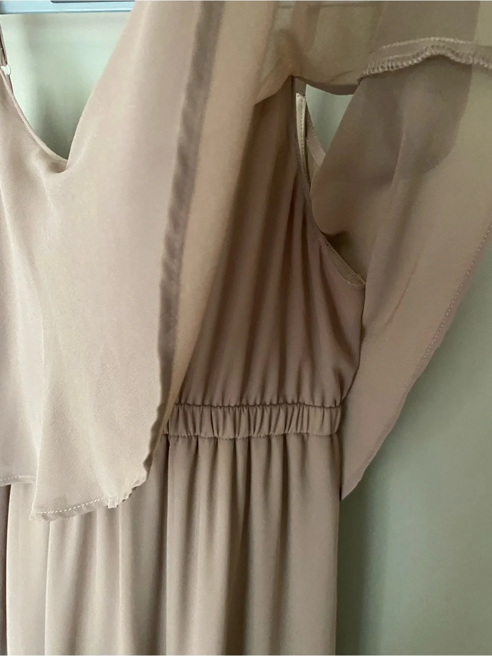 SHOW ME YOUR MUMU Caitlin Chiffon Cold Shoulder Ruffle Maxi Dress Size Medium